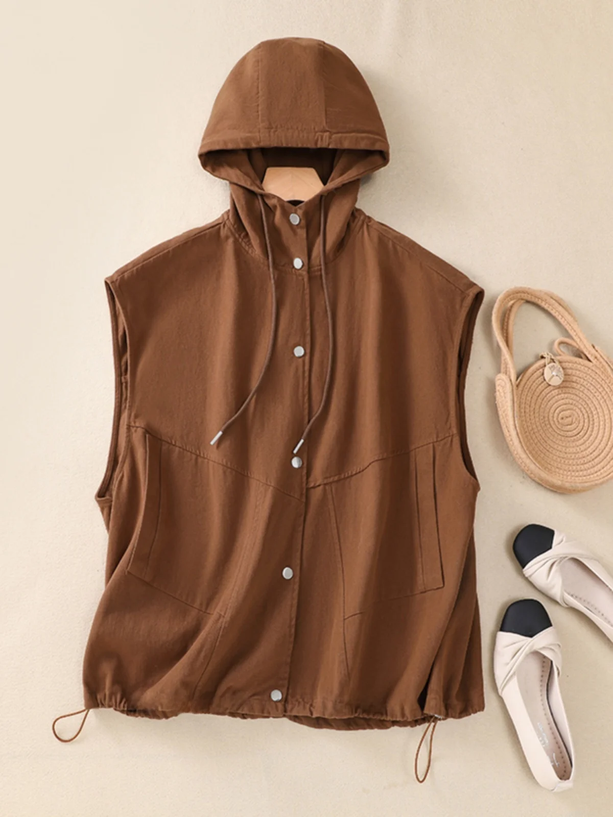 Gilet à capuche décontracté, haut Design Faion, vêtements de travail amples, Patchwork, couleur Pure, pour les déplacements, printemps-automne