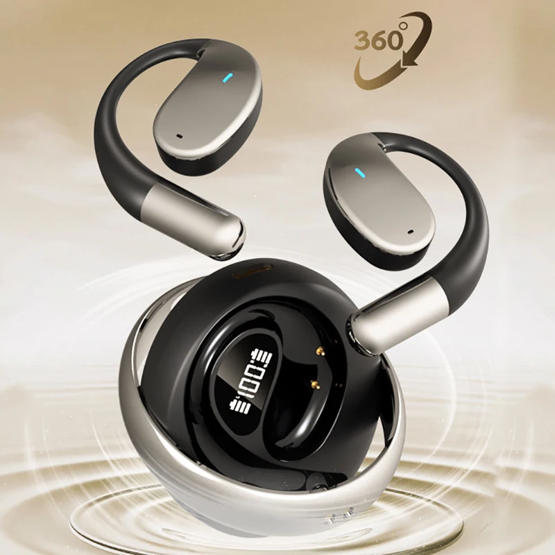 หูฟังบลูทูธแขวนคุณภาพสูงไม่มีหูฟังไร้สายแบบเปิดและอายุการใช้งานแบตเตอรี่ยาวนานเป็นพิเศษสําหรับกีฬา