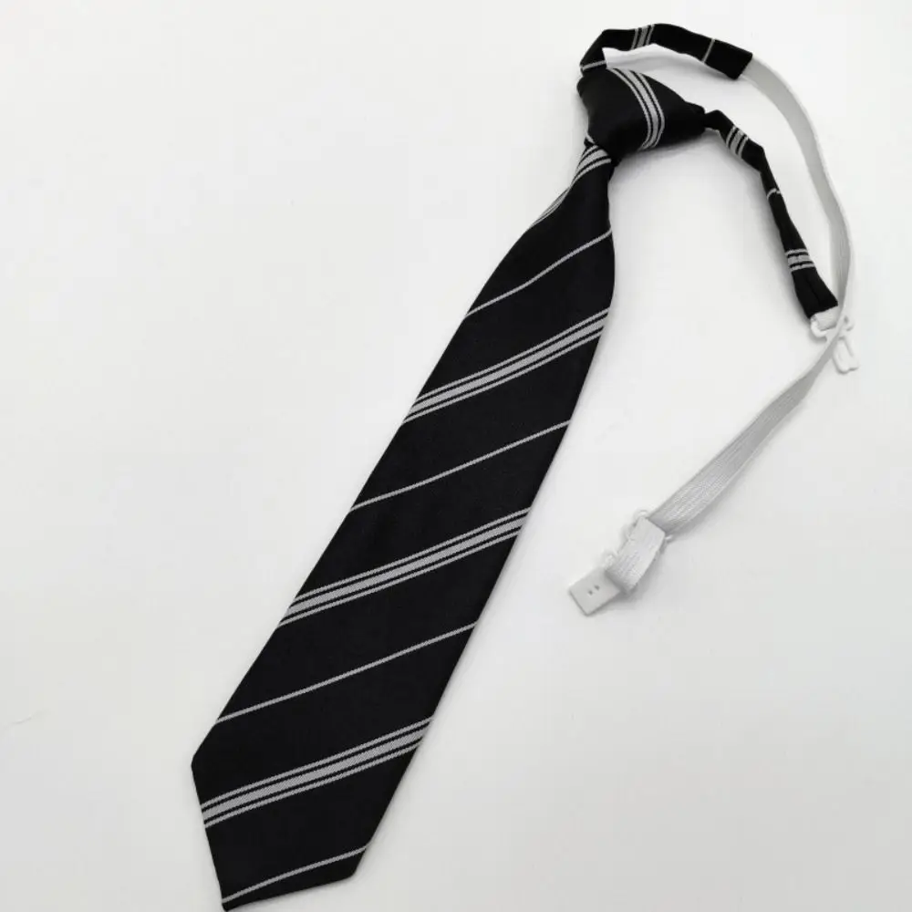 Black Men's Hand-Tied Tie Diagonal Stripe Shirt Accessories Wedding Neck Ties Classic Style Lazy Necktie Business Suit Accessory
