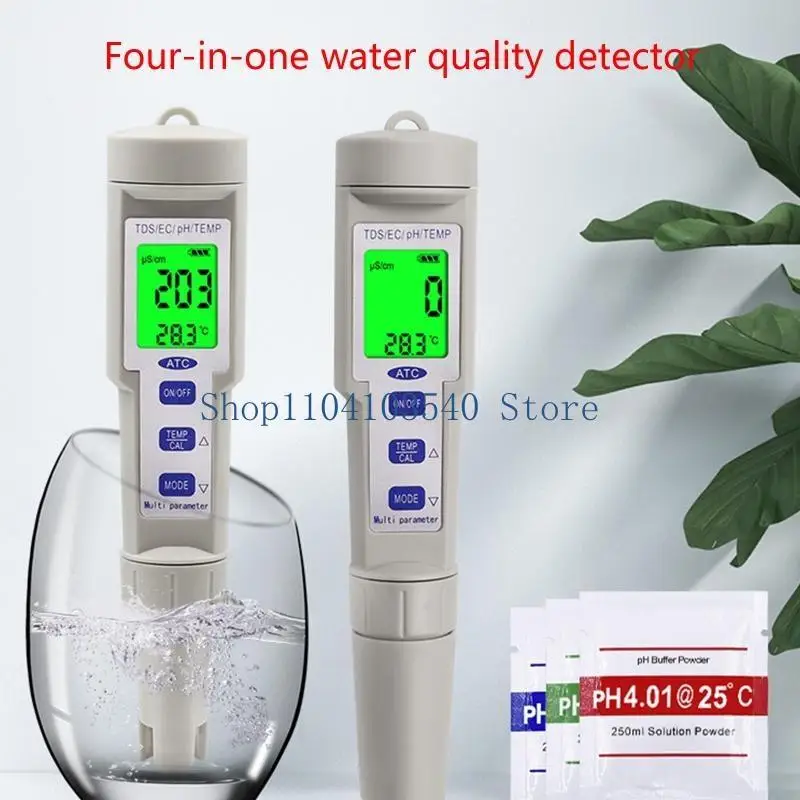 02DC 4 in 1 EC Temp Tester Pocket Size Water Quality Tester for Drinking Water