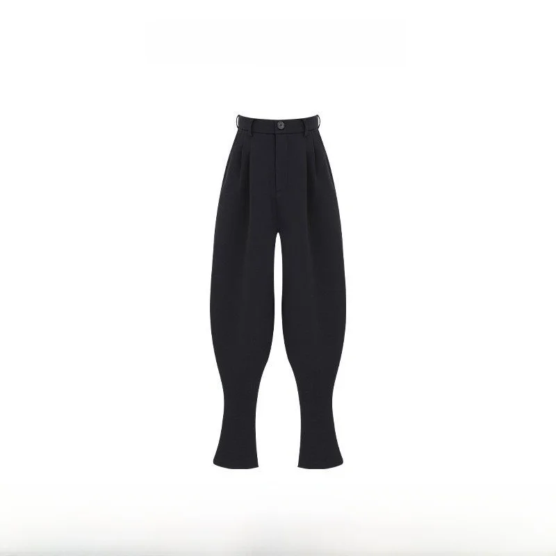 

High Waist Casual Pants Women's Faionable Trousers Winter Cotton Blend Elastic Cuffed Pants Slimming Effect Leisure Wear