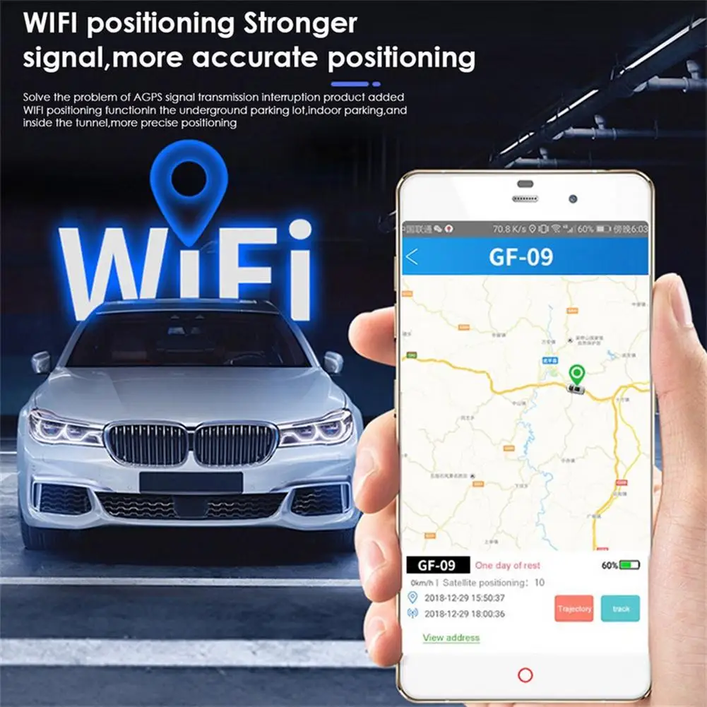 GF09 Mini GPS Tracker Car Locator App Control Real Time Tracking Location Voice Recording Anti-lost Positioner Device For Child