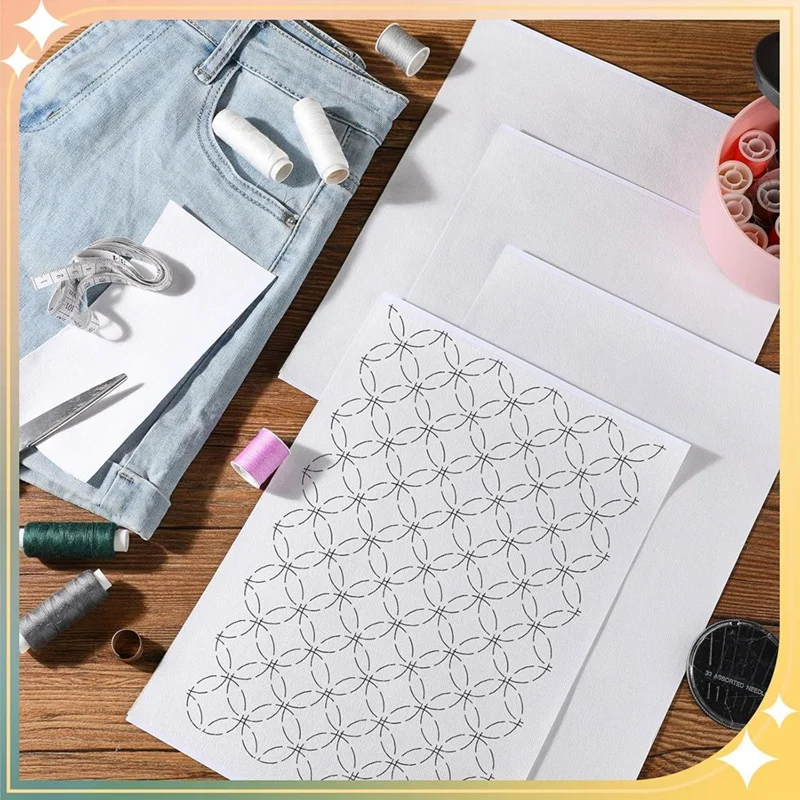 Stabilisateur de broderie soluble dans l'eau, broderie à la machine, couture à la main, motifs, complet, 20 pièces, 8,3x11,7 pouces