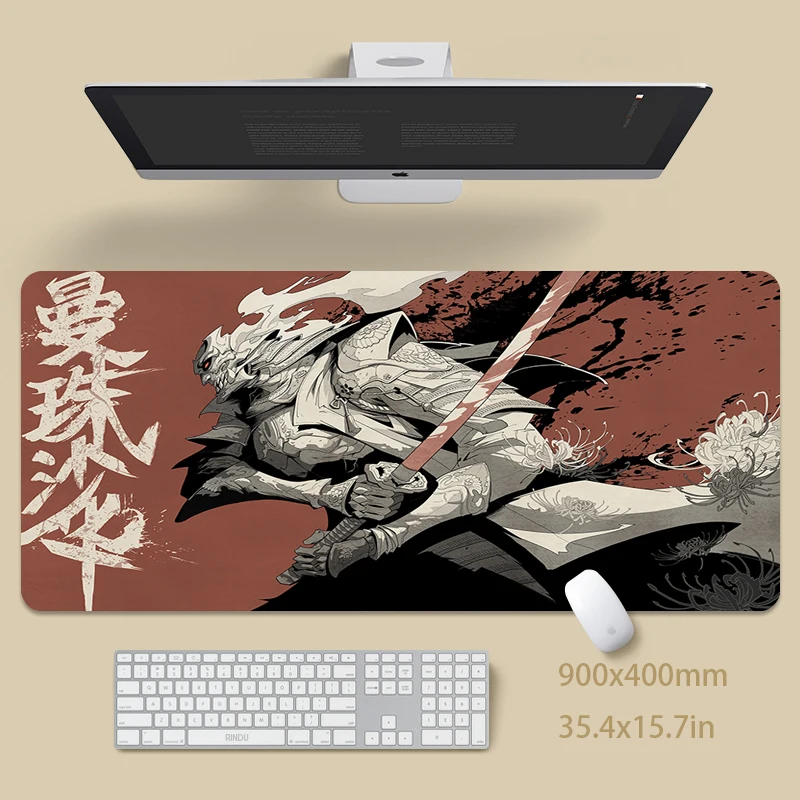 

Warrior Large Mouse Mat Gaming Mousepad Big Gamer Mousepads 39.3x19.6in Rubber Keyboard Mats Desk Pad HD Mouse Pads