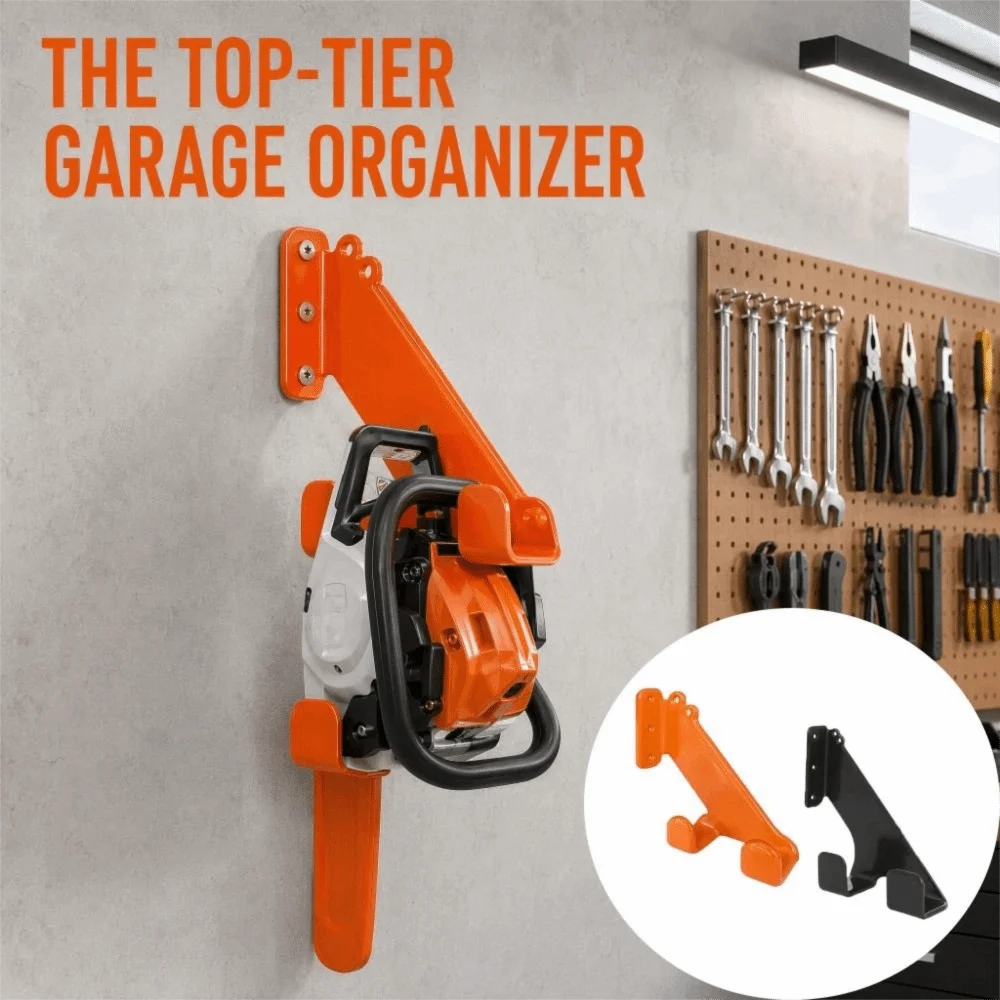 Bracket Heavy-Duty Chainsaw Hook Rust-Proof Anti-Slip Hooks Chainsaw Holder Metal Space-Saving Chainsaw Hanger Garden