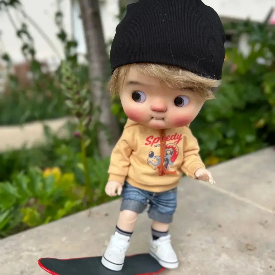 

Кукла BJD 1/12, qbaby, 12 см, милый мальчик, большая голова, макияж, высокое качество, игрушка из смолы, подарок, куклы-ангелы в предложениях