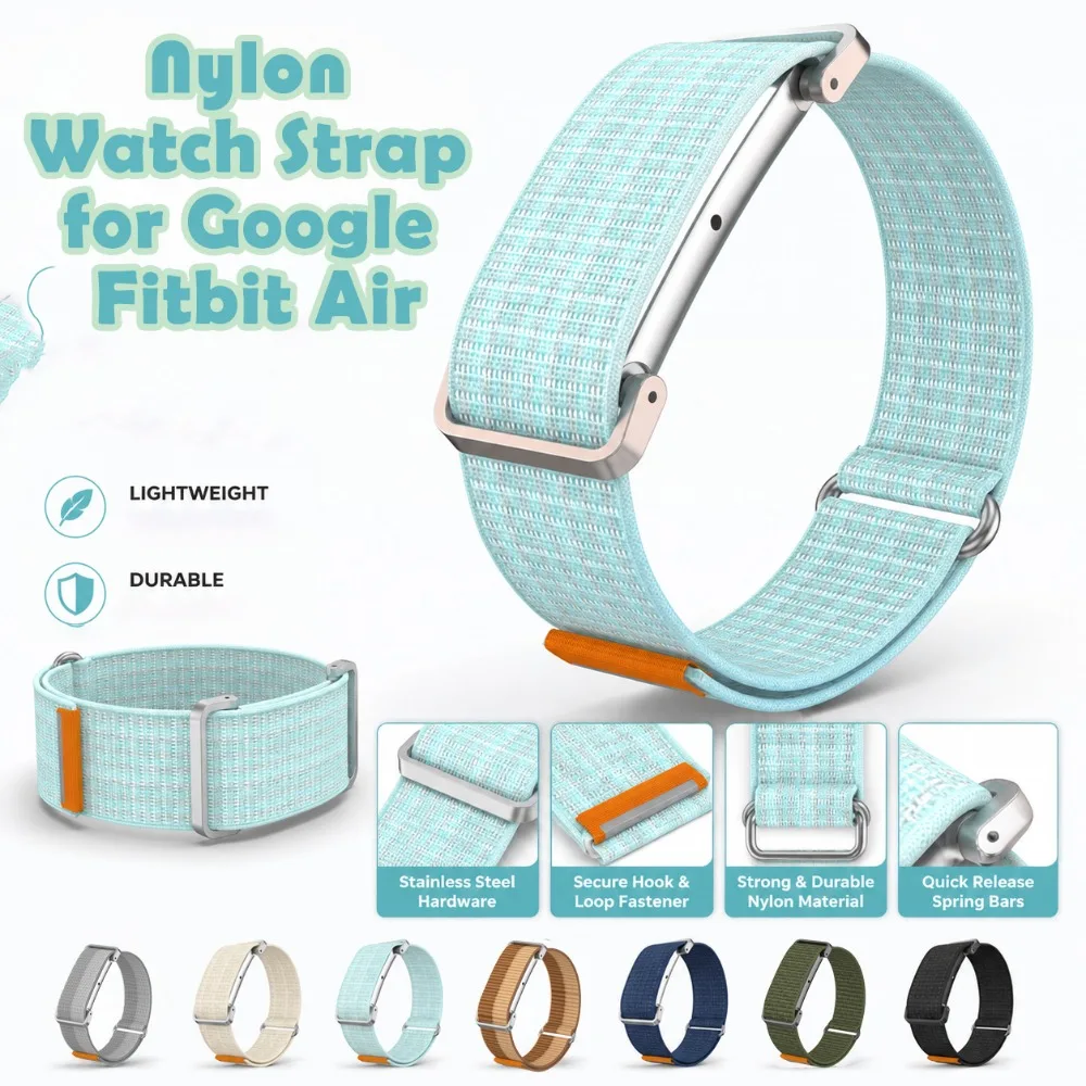 Nylon Watch Strap for Google Fitbit Air Lightweight Breathable Multi-scene Wearing  Replacement Wristband for Google Fitbit Air
