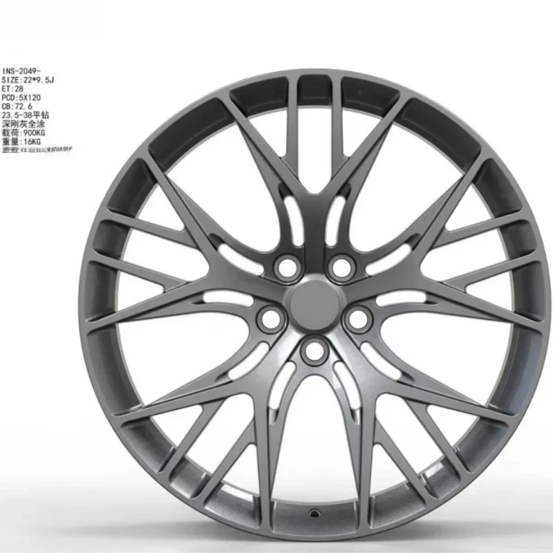

25 + L663 22 Inch 5 * 120 Fully Painted Wheels 90 110 130 Dark Steel Grey Condition New Bumper Type