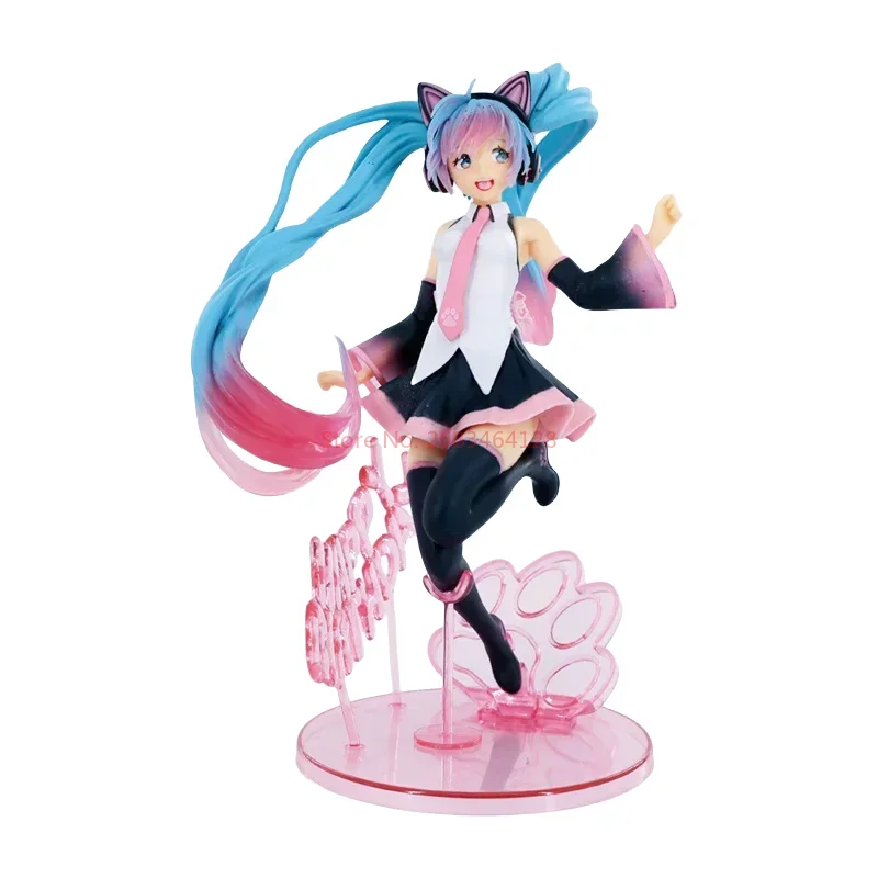 Anime Hatsune Miku PVC Action Figure, Estatueta Kawaii Artesanal, Modelo Colecionável, Brinquedo para Halloween, Presente de Aniversário Infantil