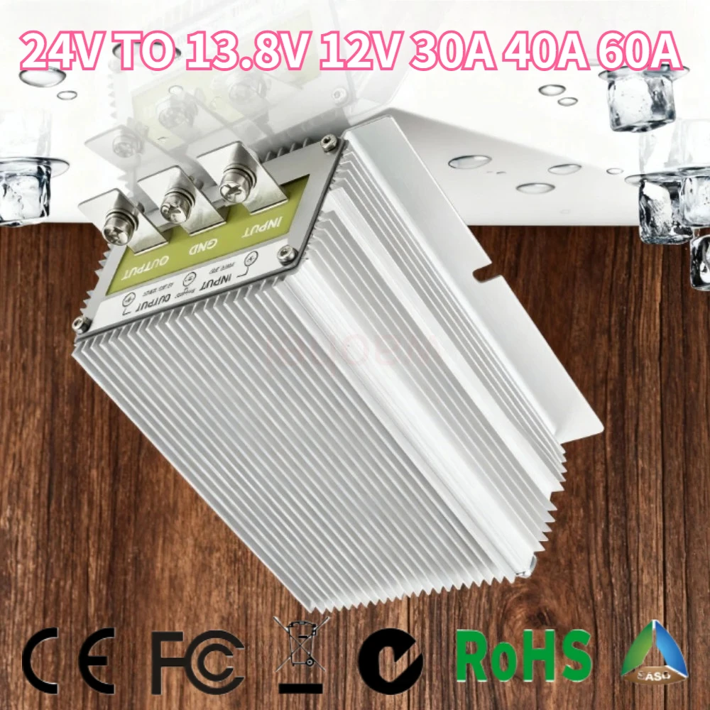 

24V TO 13.8V 12V 30A 40A 60A DC DC Converter Step Down Voltage Reducer module Automotive Regulator Supply Module for Cars Solar