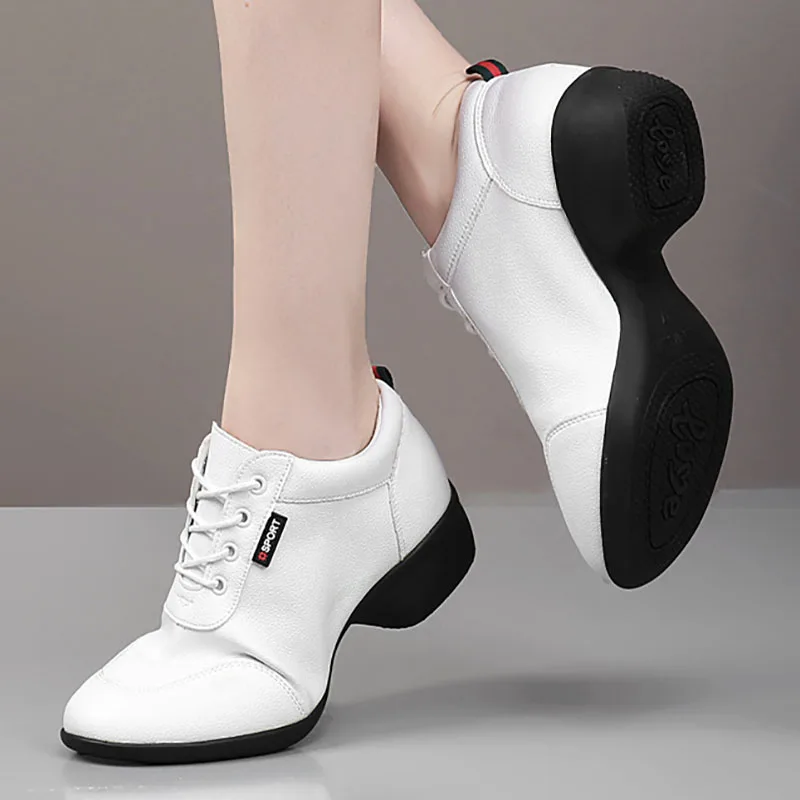 New Square Dance Shoes For Women Breathable Modern Dancing Shoes Anti Slip Height Increasing Jazz Commuting Shoes