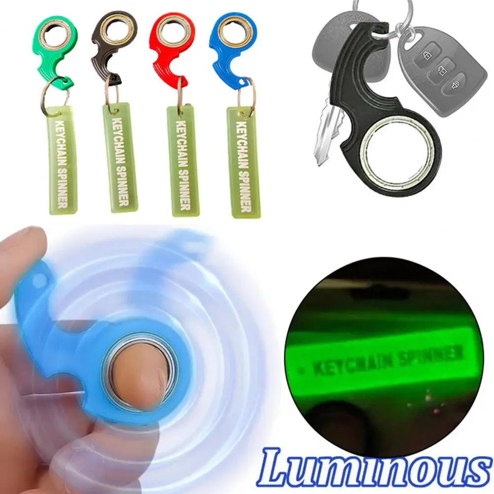 Fingertip Ring Keychain Rotating Keyring Metal Anti Stress Toy Keychain Spinner Fidget Toy Stress Relief Toys for Teens Adults