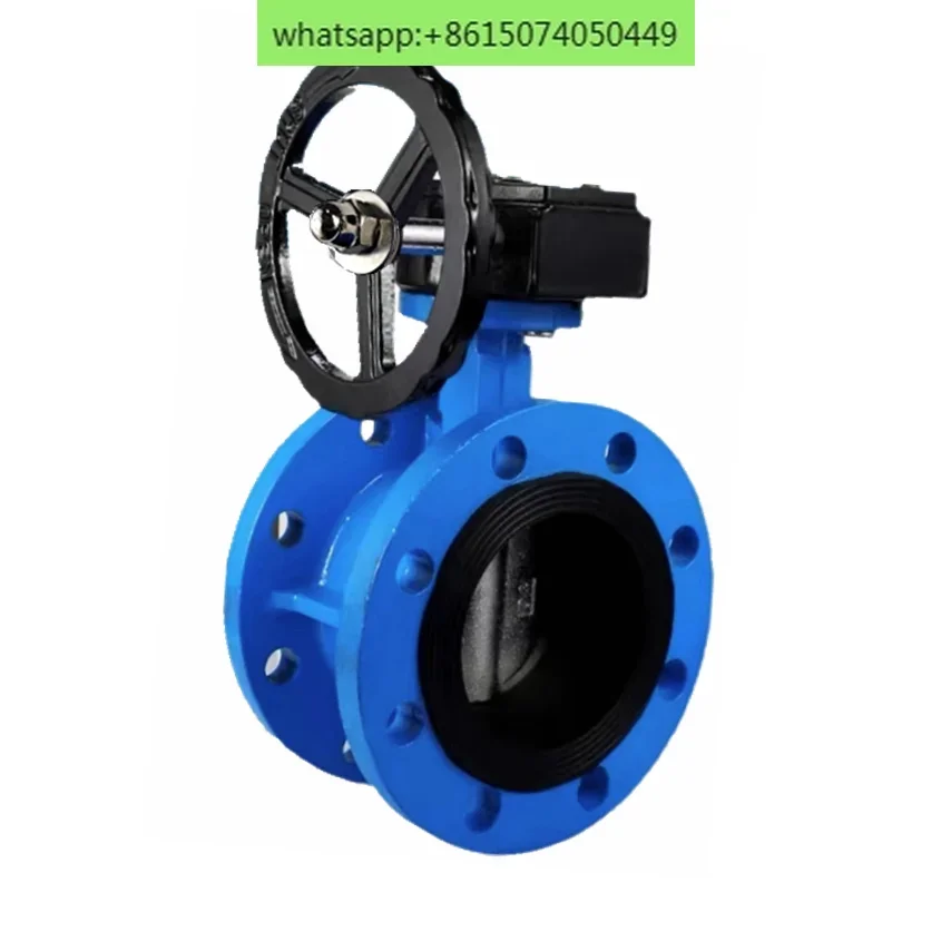 D341X-16Q turbine flanged butterfly valve, soft seal manual butterfly valve, large diameter butterfly valve DN500 1000