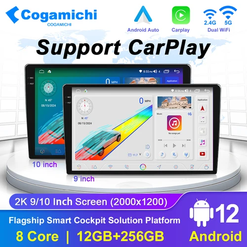Reproductor Multimedia para coche, Radio estéreo con Android 12, Mirrorlink, Carplay, 2K, 9, 10 pulgadas, para Toyota, Volkswagen, Hyundai, Nissan, Kia, Lada