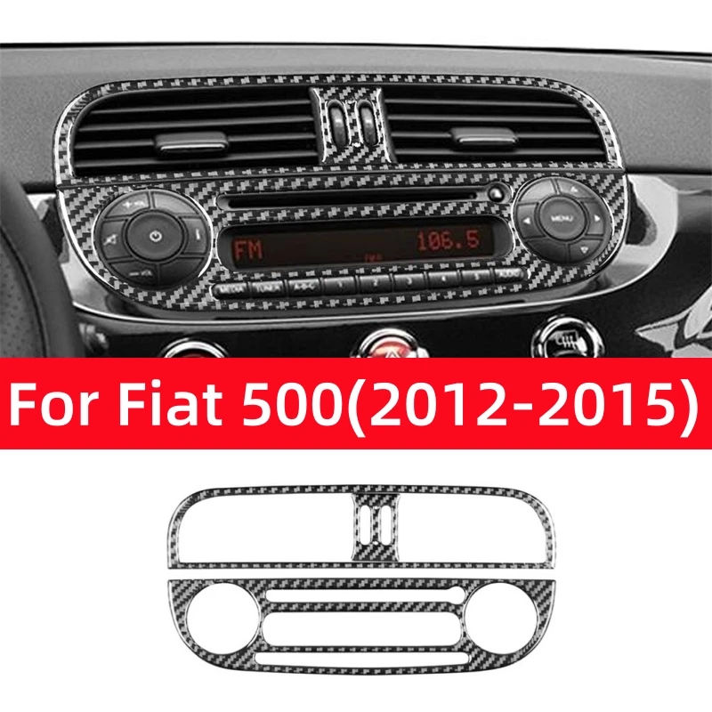 

Для Fiat 500 2012-2015: Накладка-декор из настоящего мягкого карбона для центральной консоли, CD-плеера и воздуховодов