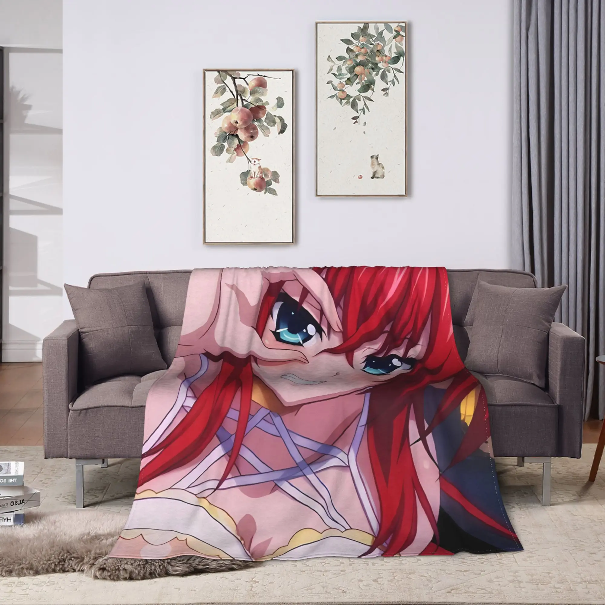 Rias grimory High School DxD Anime Warm Blanket Plush Bedding Throws Novelty Couch Chair Flannel Bedspread Sofa Bed Cover