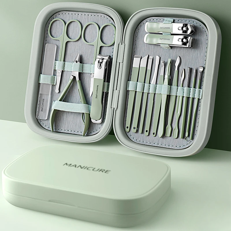 

Professional Nail Clipper Kit Manicure Set Nail Cutter Pedicure Blackhead Blemish Eyelash Makeup Facial Care Tool