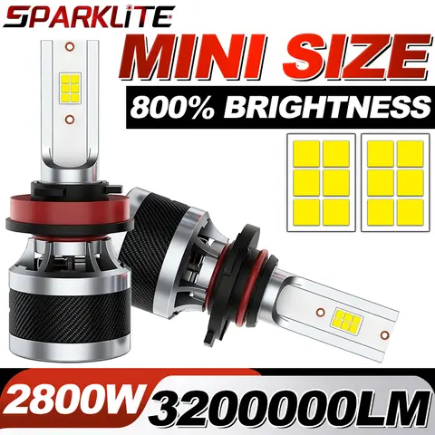 Faros de coche H4 H7 LED Canbus 2800W 3200000LM H1 H11 H8 H9 9005 HB3 9006 HB4 9012 HIR2 12 Uds CSP Chip Auto bombilla antiniebla