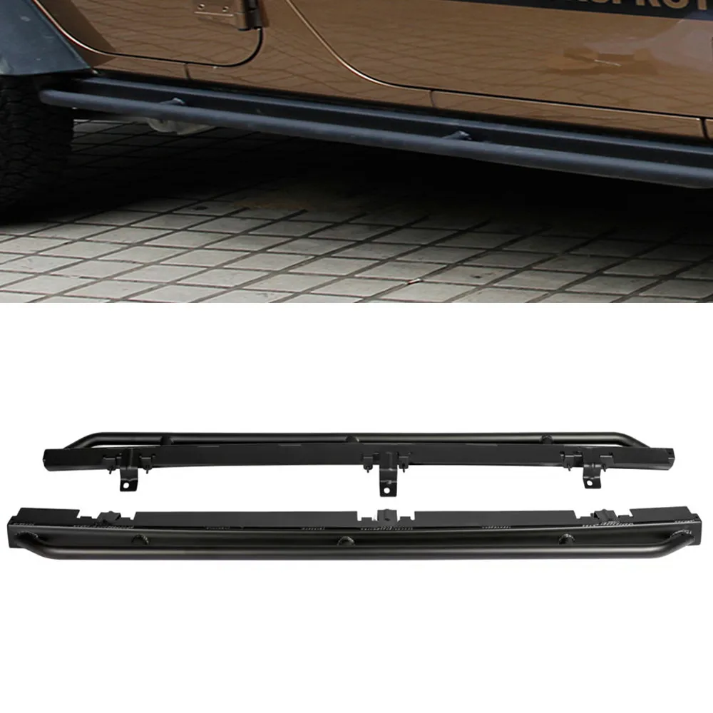 10th Side Bar Sidestep Steel Off Road 4X4 Accessories J353 Black Step Bar Fits For Jeep Wrangler JK 2007-2017