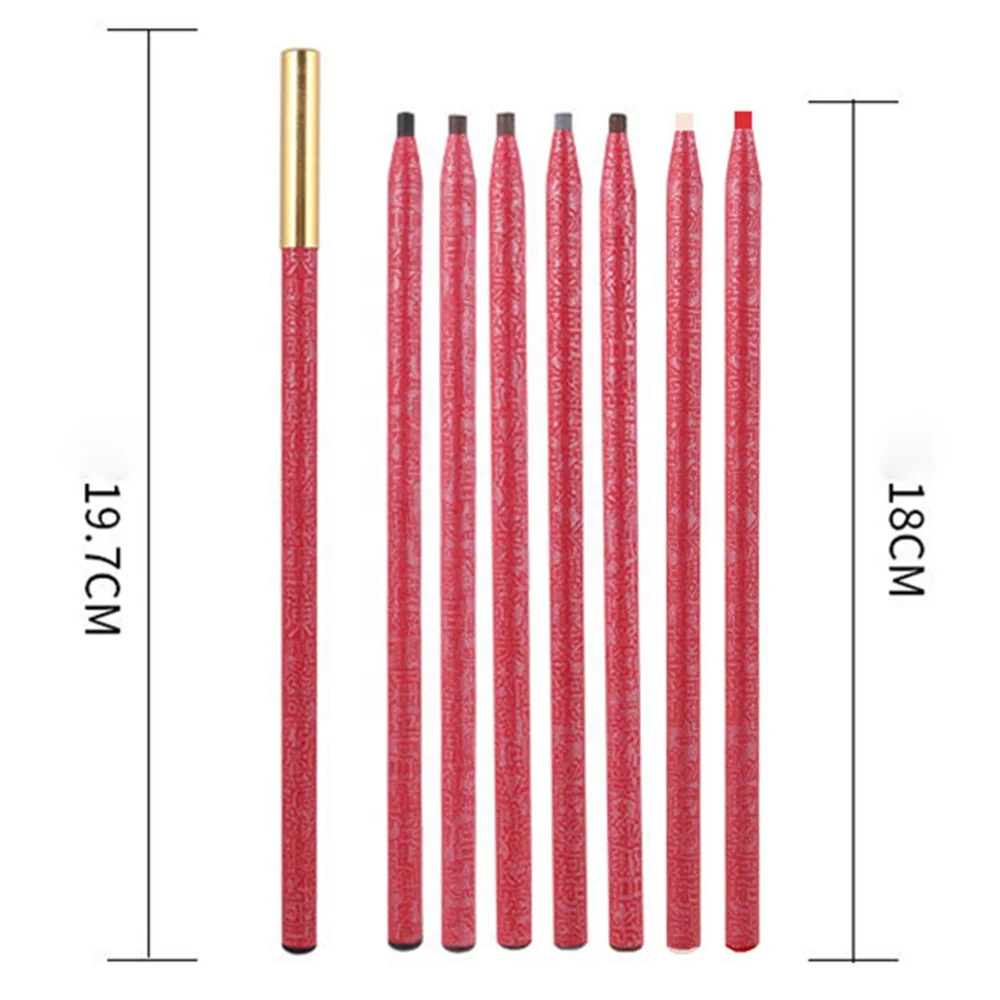 Label pribadi khusus Pell Off tebal merah telanjang hitam pensil gambar riasan permanen pensil alis Microblading tahan air