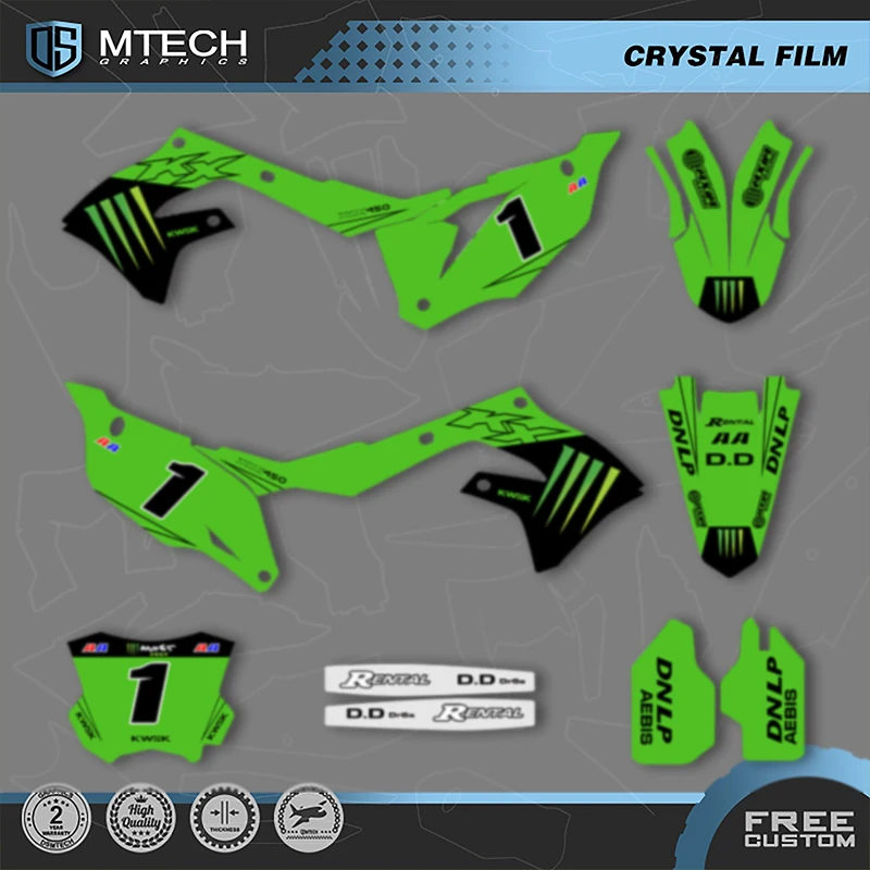 DSMTECH MOTOR For KAWASAKI KXF450 KX 450 2019 2020 2021 2022 2023 KXF250 KXF 250 2021-2024 Motorcycle Graphics Decals Sticke 006
