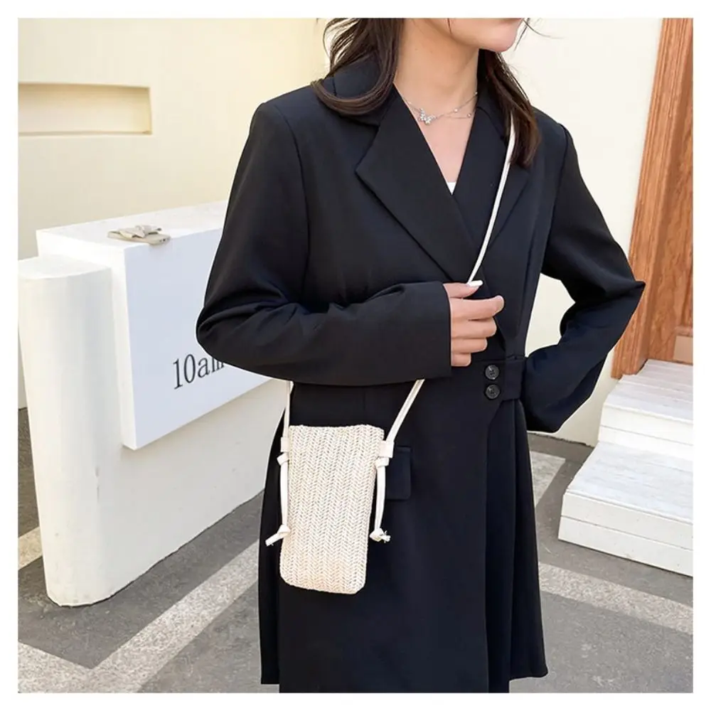 Fashion Canvas Mobile Phone Bag Light Weight All-match Small Crossbody Bag Hanging Neck Multifunctional Handbag Outdoor