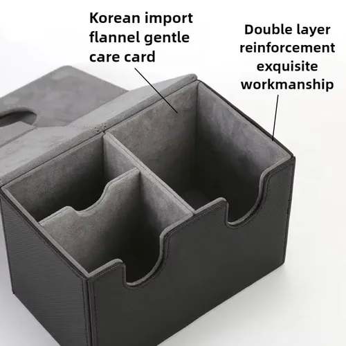 Imagen 2 del producto Caja de baraja de cartas con bandeja de dados para tarjetas MTG, más de 200 tarjetas, caja de almacenamiento para tarjetas TCG CCG, funda de tarjeta coleccionable con imán fuerte de cuero PU