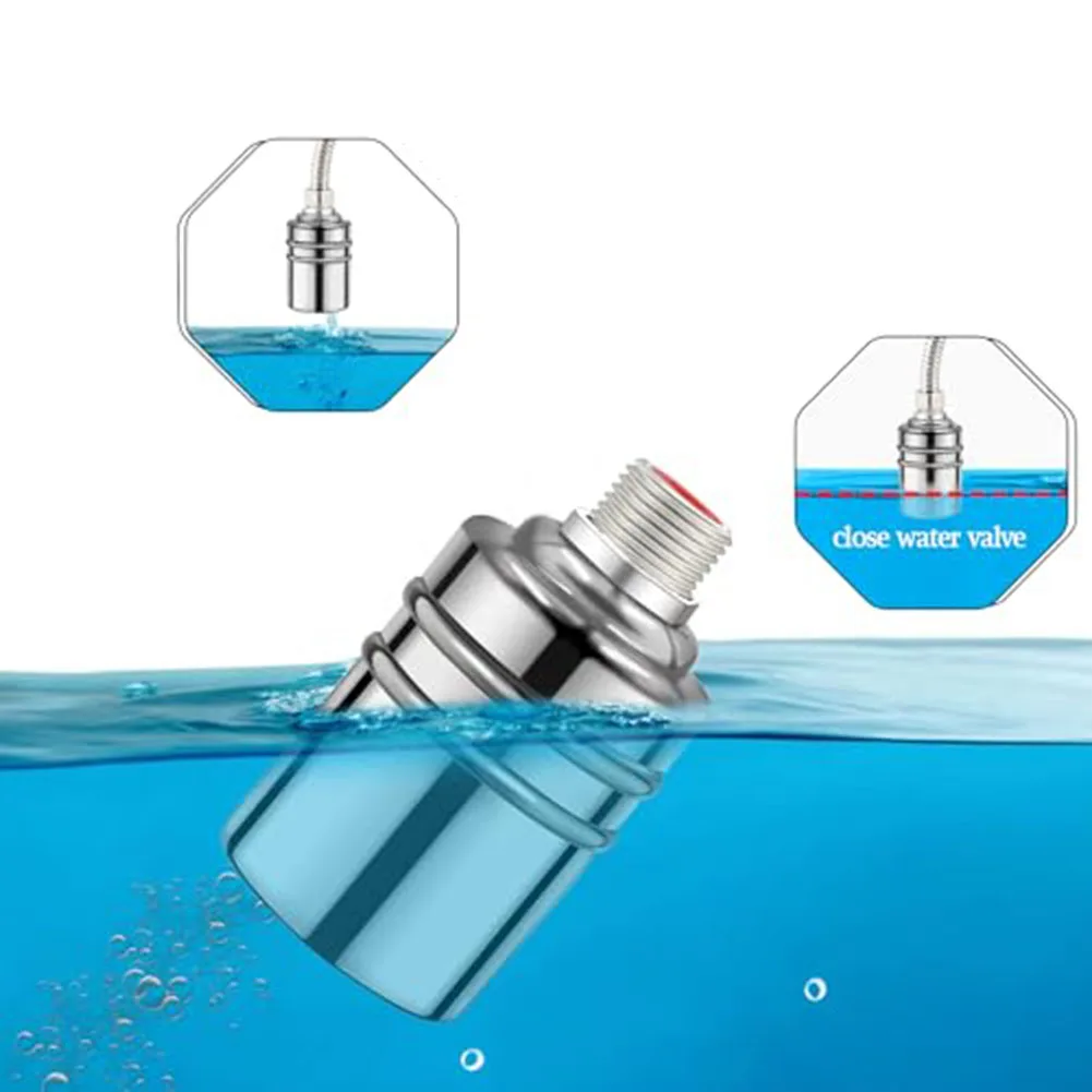 Válvula de Llenado de Agua para Piscinas de Acero Inoxidable de 25 mm para Mantener Niveles de Agua Estándar en Piscinas y Canales