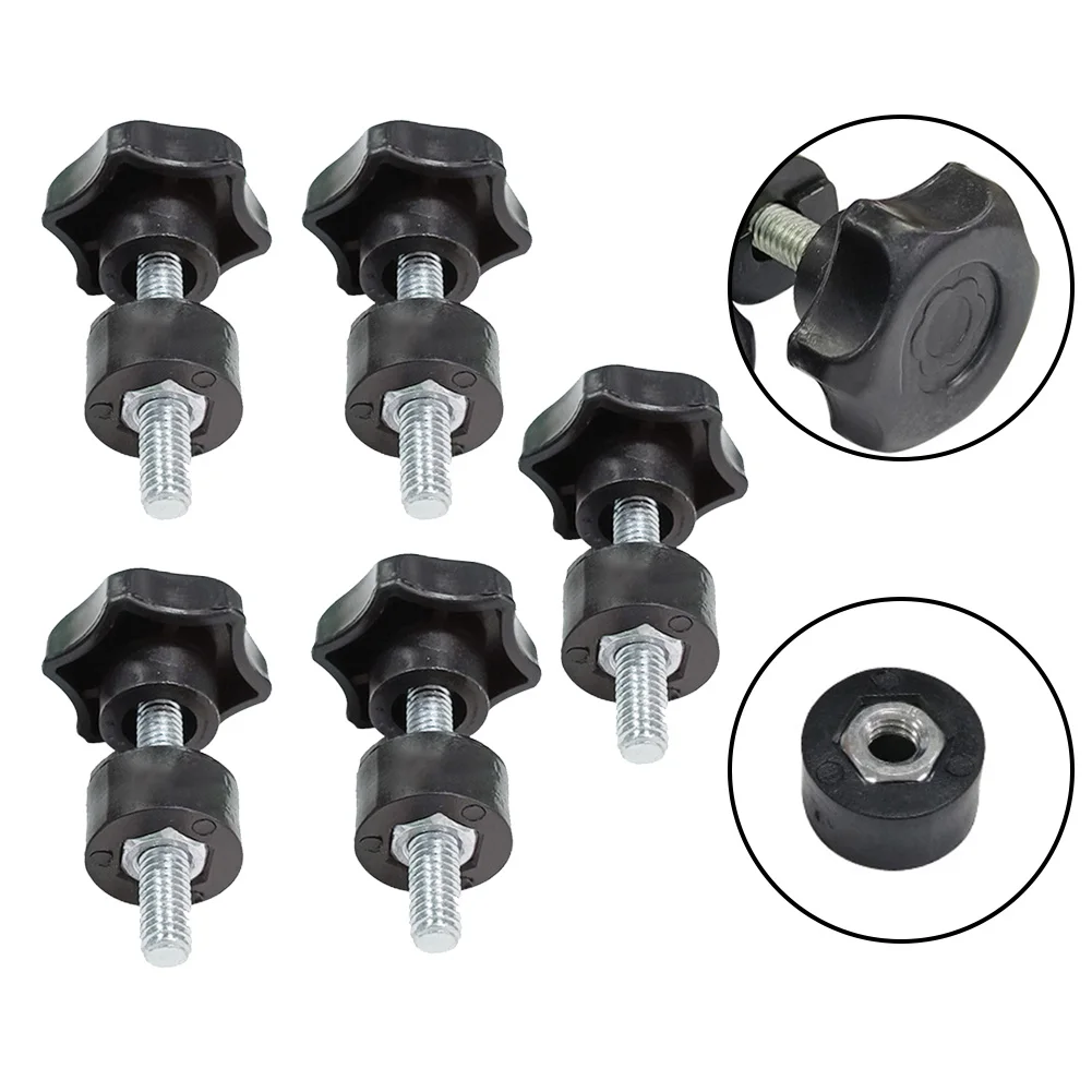 5pcs M6 Stainless Steel Hand Knob Screws Bolt Plastic Star Shape Head Thread Clamping Thumb Handle Machine Screw Handle Bakelite