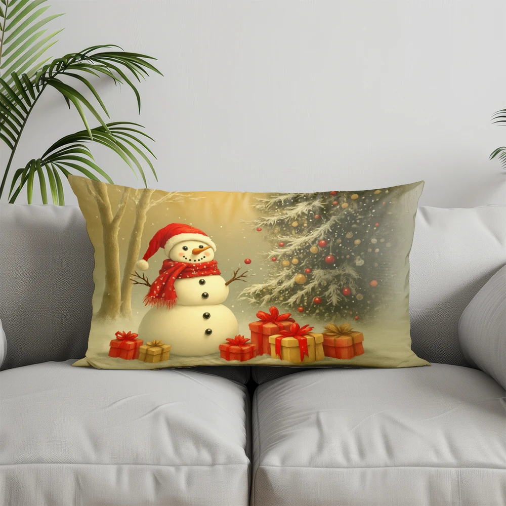 ديكور المنزل عيد الميلاد كوخ ثلج وسادة مناسبة ل أريكة غرفة نوم سيارة وسادة غطاء وسادة مستطيلة الظهر وسادة #3