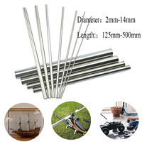 304 Stainless Steel Rod 2mm 2.5mm 3mm 4mm 5mm 6mm 8mm 10mm 14mm linear shaft metric round rod 125mm 200mm 250mm 330mm 500mm Long