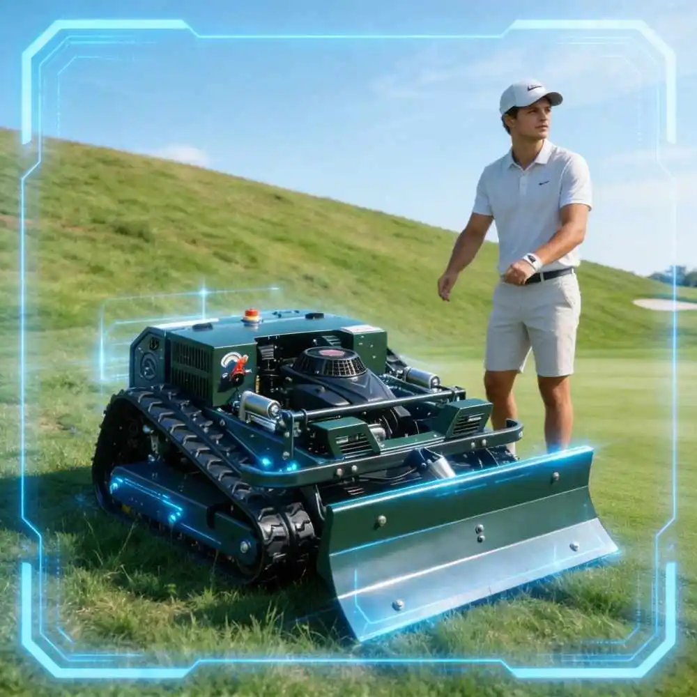 Small Tracked Lawn Mower 500mm Cutting Width All-Terrain Remote Control Zero Turn Multi-use Trimmer CE Certified Farm Yard