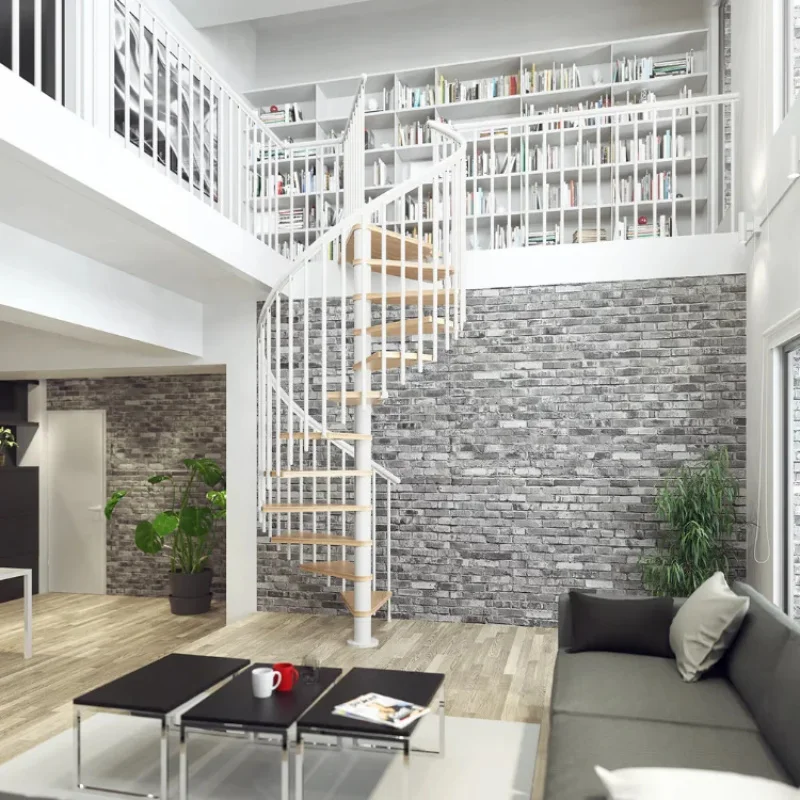 custom.China Factory Curve Stairs Modern Luxury Indoor Solid Wooden Steps Treads Staircase System