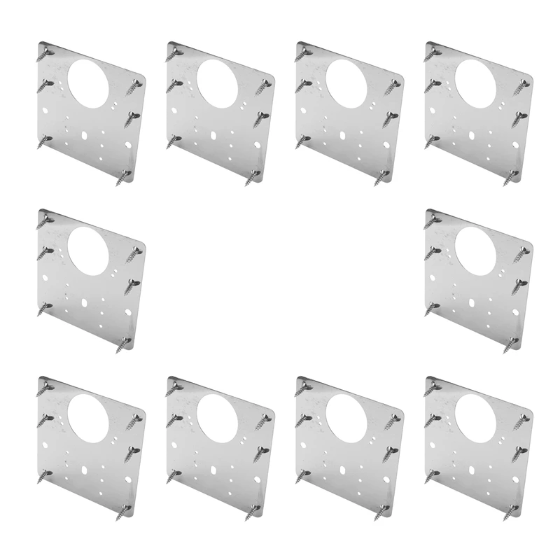 Hot 10Pcs Cabinet Hinge Repair Plate Kit Kitchen Cupboard Door Hinge Mounting Plate With Holes Flat Fixing Brace Brackets