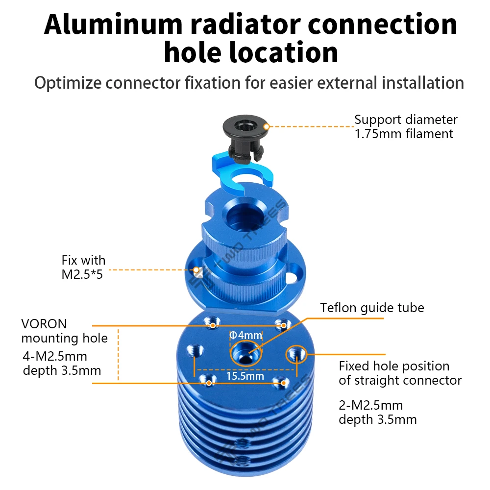 TZ V6 2.0 Hotend Kit für Creality Ender 3/Ender 3 PRO/Ender 3 V2/CR10/VORON 2.4/Prusa Hi-End Extruder J-Kopf V6 Hot End Upgrade – Detail 5