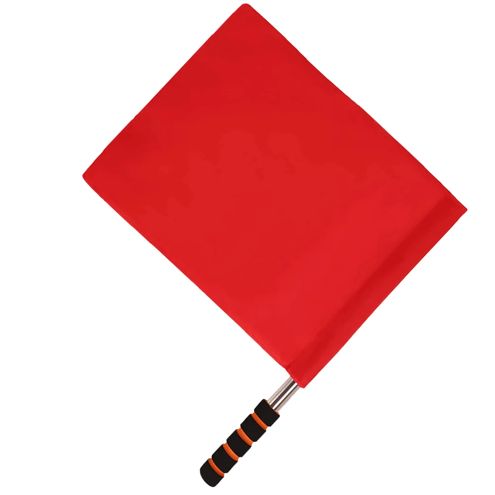 Patrol Flagbearer (red) Referee Commanding Flags Stainless Steel Pole Conducting Waving for Racing