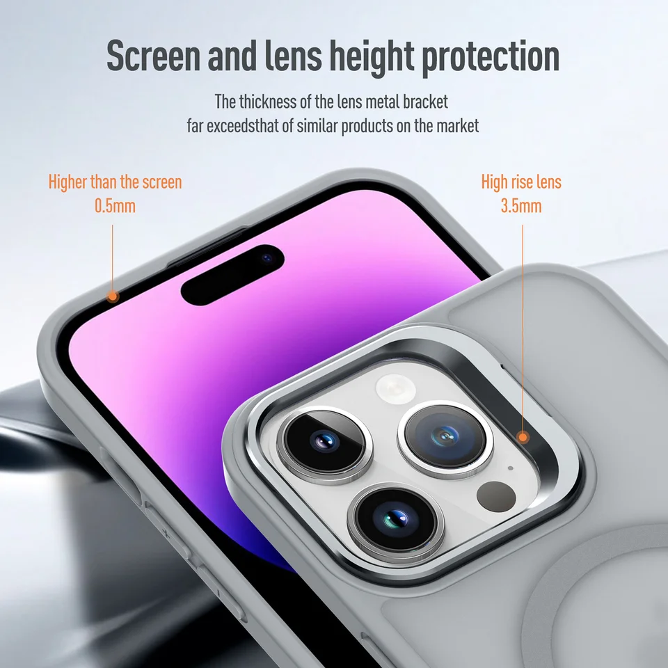 Funda protectora magnética para iPhone 14 / iPhone 13, incluye 3 vidrios templados a juego, protege la cámara trasera, invisible/con soporte/borde TPU, anillo magnético integrado, carga inalámbrica 3