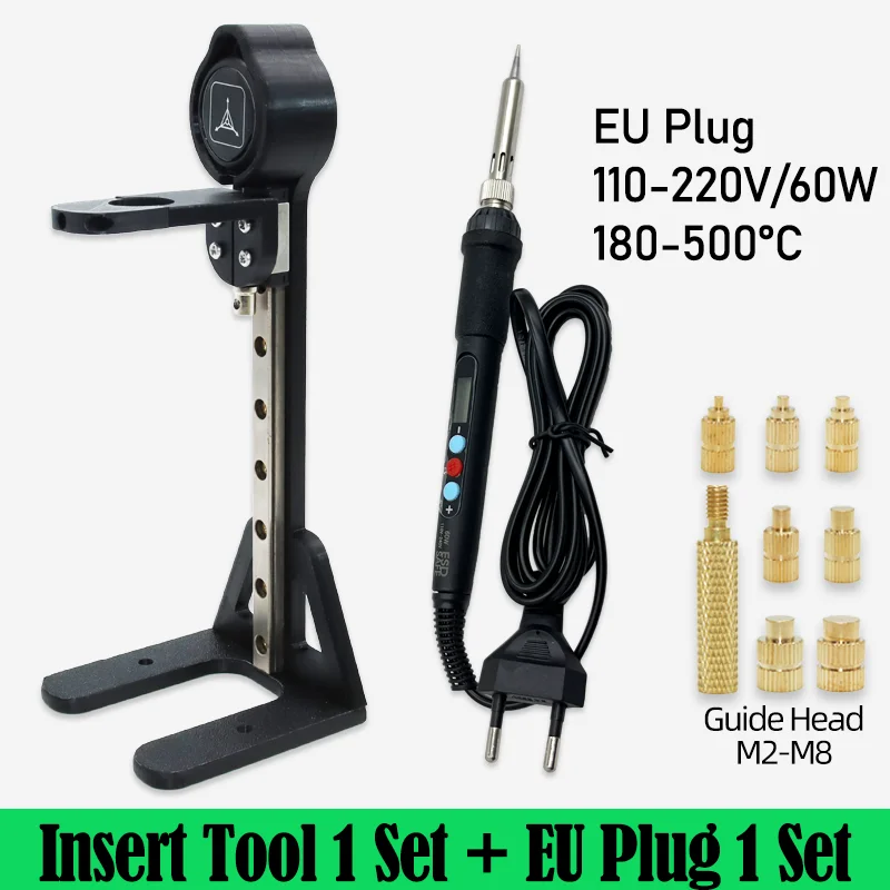 Messing einsatz mutter Press werkzeug Stealth-Presse digitale Temperature in stellung 60w Lötkolbens pitze Wärme spritzguss Kupfer muttern 3d – Detail 12