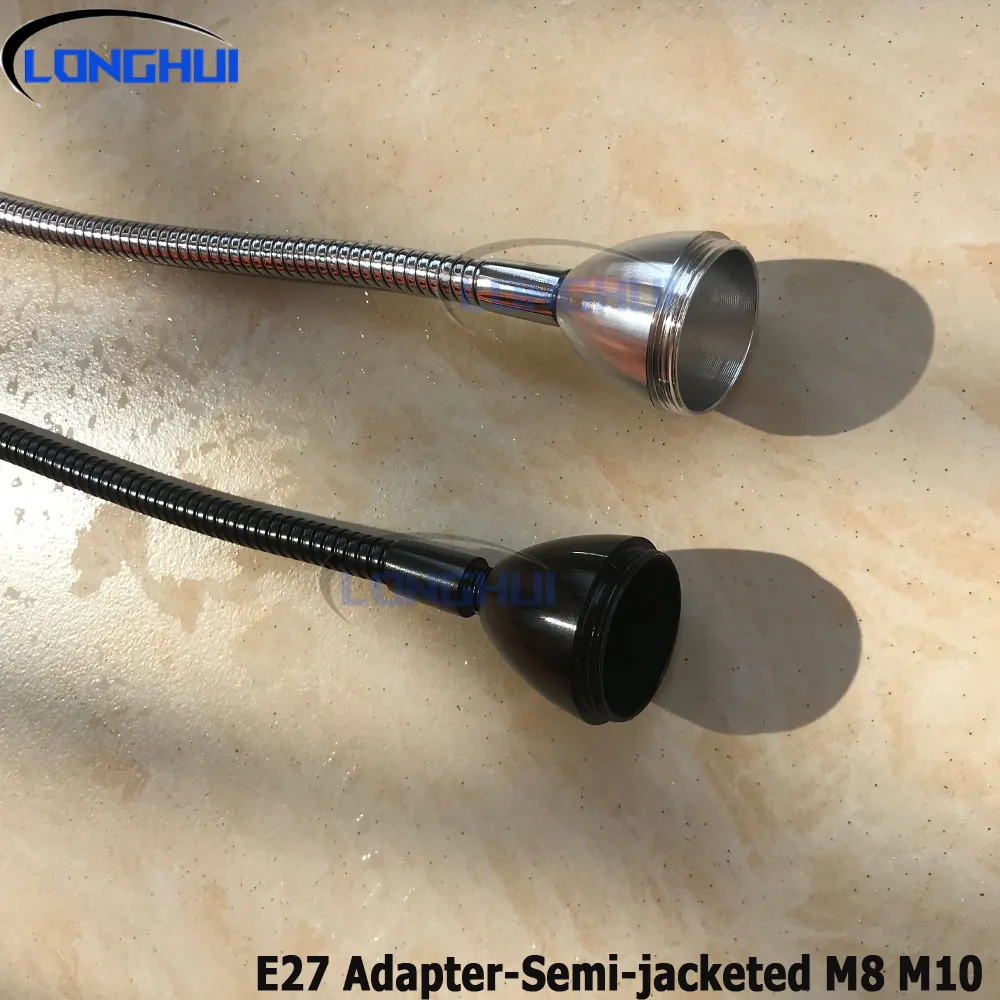

Dia 8mm M8-M10 E27 Adapter-Semi-Bullet Bulb DIY Modification Flexible Gooseneck Holder M8 M10 10-500MM Universal Flexible Tube