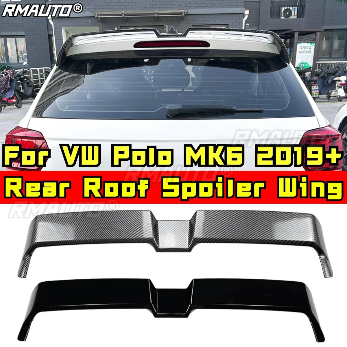 

For VW Polo MK6 2019+ Body Kit Rear Spoiler Rear Roof Wing Spoiler Car Accessories