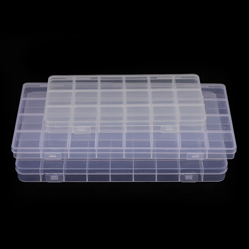 1PC Jewelry Earring Bead Screw Holder Case 18/32/36 Grid Compartment Plastic Transparent Storage Box Display Organizer Container