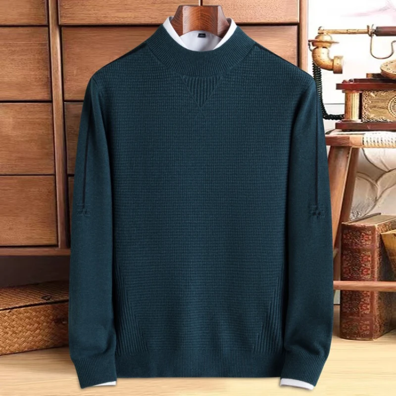 

2025 Autumn/Winter Men's Waffle Inverted Triangle Sweater