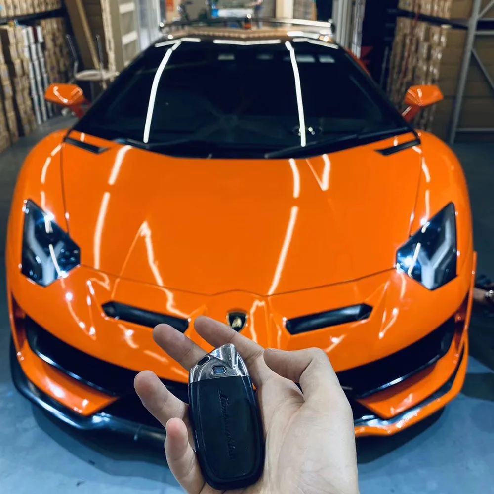 

WRAPMASTER 1,52*18 метров супер глянцевый кристалл оранжевый салон автомобиля краска виниловая пленка