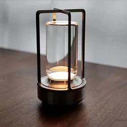 Rechargeable cross shaped table lamp plastic touch dimming night light dining room bedroom home outdoor decoration