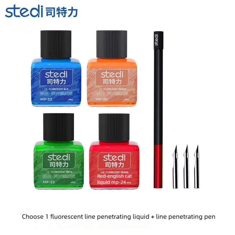 Multi Set Stedi Water-based Fluorescent Panel Liner Paint Set for Model Building Fluorescent Ink Panel Line Accent Color