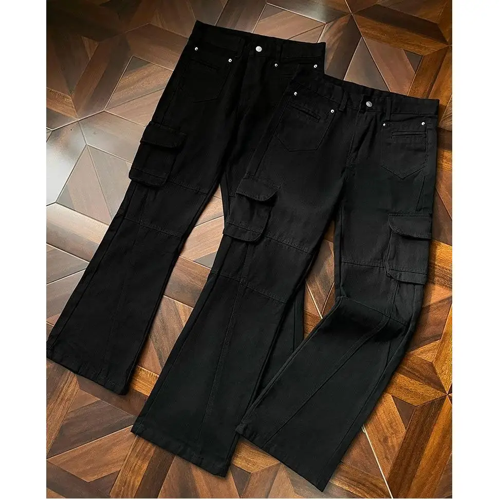 

Retro American Waed Bla Multi-ket Workwear Jeans Men's Street Vibe Loose Casual Straight Leg Wide Leg Pants