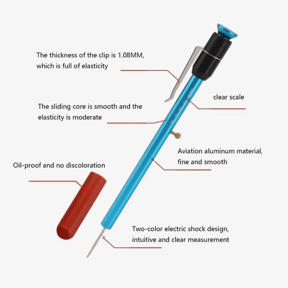 2 in 1 Brake Pad Thickness Gauge 0-15mm Tire Tread Range 0-25mm Brake Pad Range Automotive Wear Detector Metal With Holder