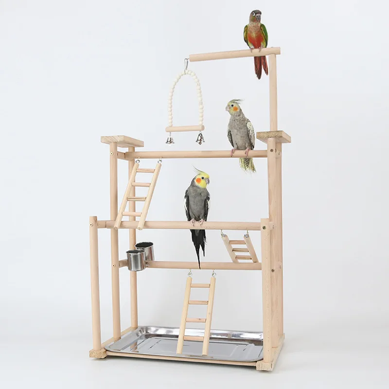 Parrot Large Game Rack Parrot Toys Training Station Playground Rack Climbing Ladder Swing Bird Toys Pet Interactive Toys