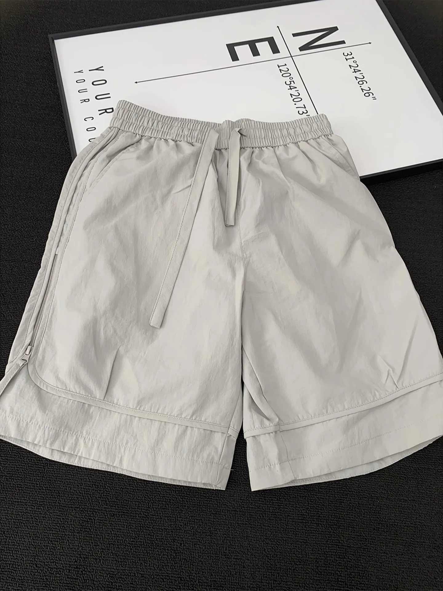 

Спецодежда American Sle orts, мужские летние тонкие свободные дышащие спортивные брюки с пятью точками, тихисохнущие брюки, повседневные прямые брюки