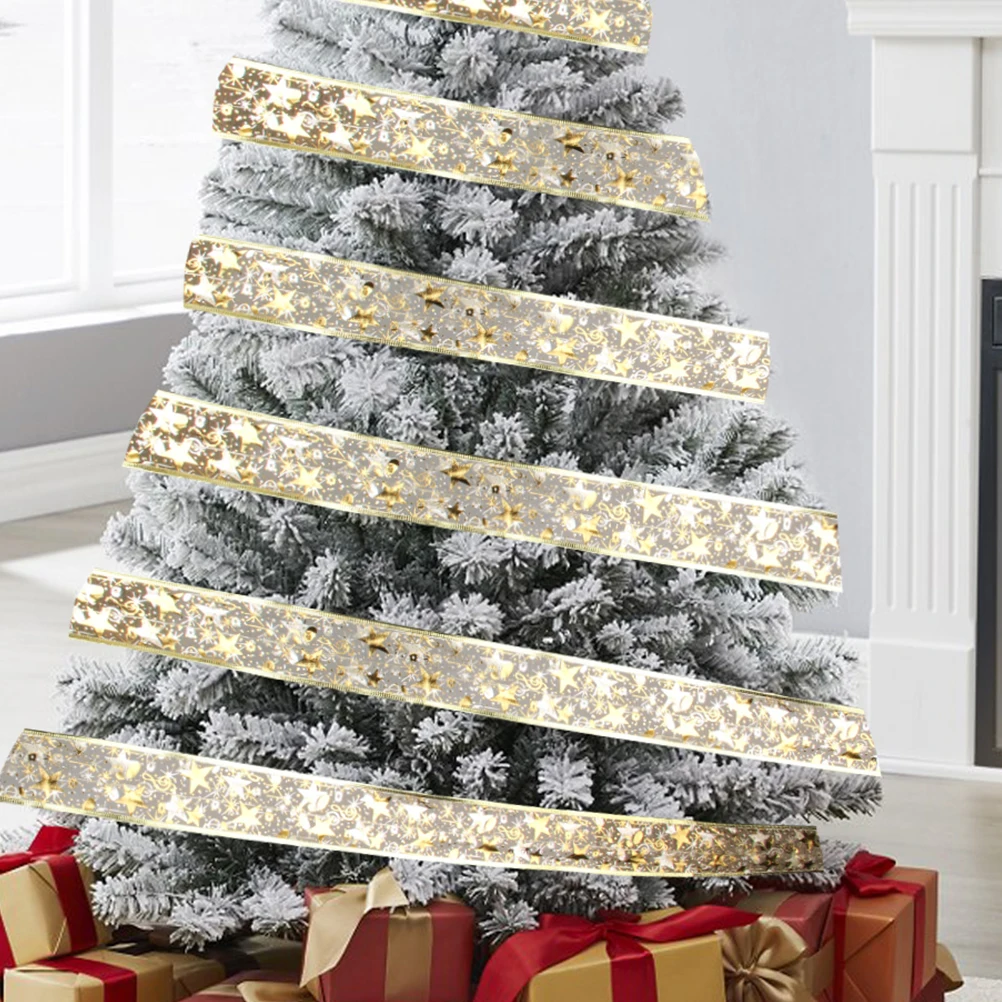 

Festive Tree Topper Star With Ribbon Lights For Christmas Decorations And Memorable Parties